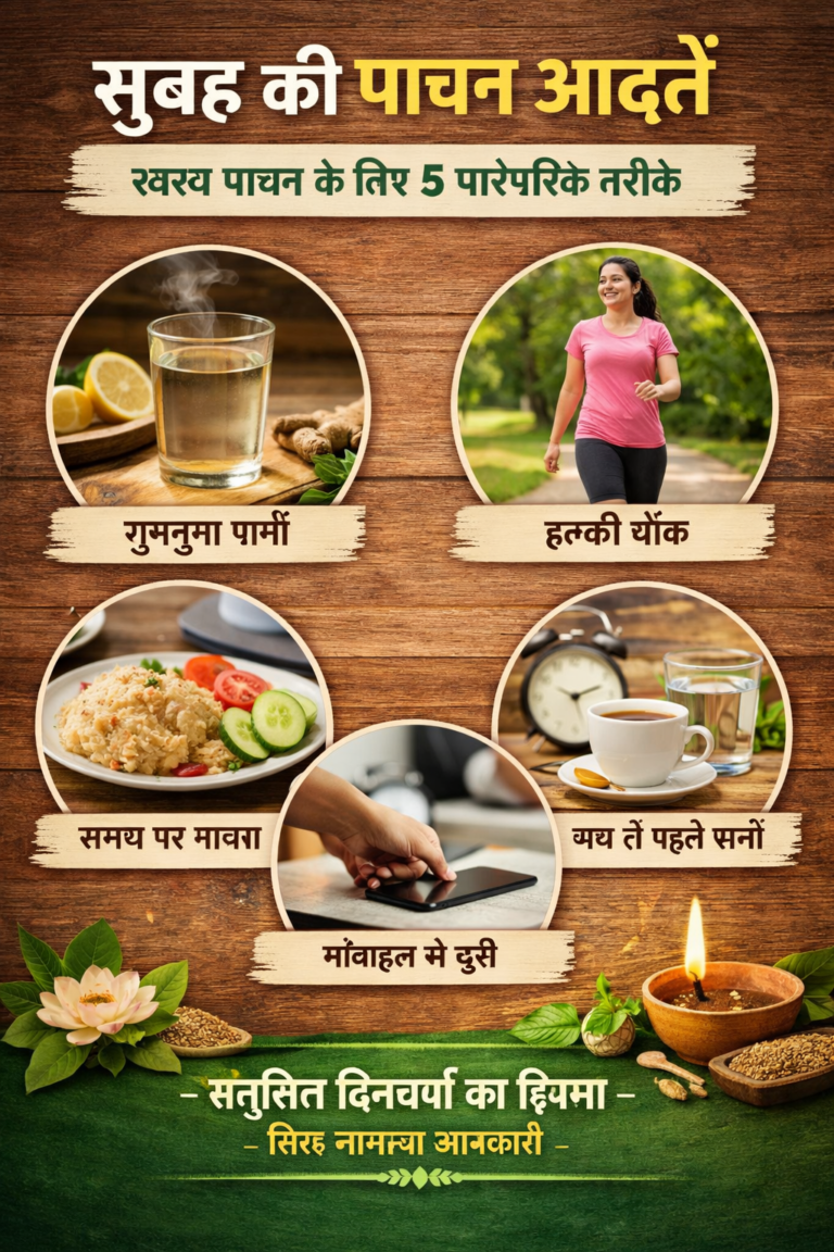 🏡 सुबह की दिनचर्या और पाचन से जुड़ी सामान्य जागरूकता