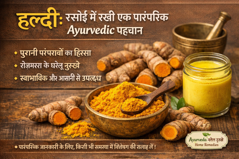 🌿 हल्दी आयुर्वेदिक जागरूकता: रसोई में मौजूद पारंपरिक जानकारी